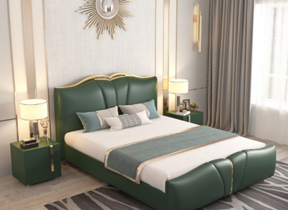 Bett Luxus Miwwelen Bettrahmen Holz Schlofzëmmer Ariichtung Konschtlieder Nei